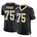 Men's New Orleans Saints #75 Taliese Fuaga Black 2024 Draft F.U.S.E. Vapor Limited Football Stitched Jersey