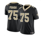 Men's New Orleans Saints #75 Taliese Fuaga Black 2024 Draft F.U.S.E. Vapor Limited Football Stitched Jersey