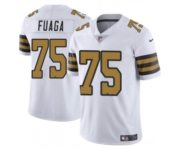 Men's New Orleans Saints #75 Taliese Fuaga White 2024 Draft Color Rush Limited Football Stitched Jersey