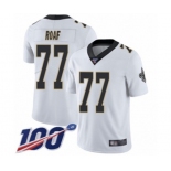 Men's New Orleans Saints #77 Willie Roaf White Vapor Untouchable Limited Player 100th Season Football Jersey