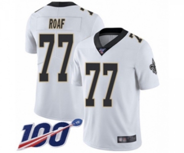 Men's New Orleans Saints #77 Willie Roaf White Vapor Untouchable Limited Player 100th Season Football Jersey