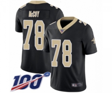 Men's New Orleans Saints #78 Erik McCoy Black Team Color Vapor Untouchable Limited Player 100th Season Football Jersey