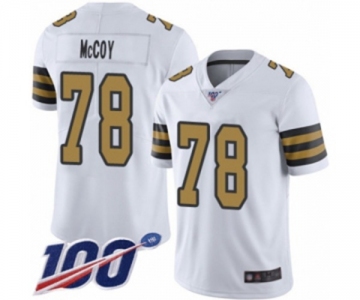 Men's New Orleans Saints #78 Erik McCoy Limited White Rush Vapor Untouchable 100th Season Football Jersey