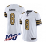 Men's New Orleans Saints #8 Archie Manning Limited White Rush Vapor Untouchable 100th Season Football Jersey