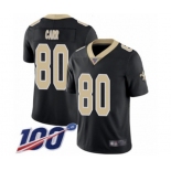 Men's New Orleans Saints #80 Austin Carr Black Team Color Vapor Untouchable Limited Player 100th Season Football Jersey