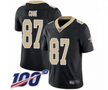 Men's New Orleans Saints #87 Jared Cook Black Team Color Vapor Untouchable Limited Player 100th Season Football Jersey