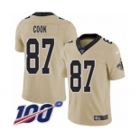 Men's New Orleans Saints #87 Jared Cook Limited Gold Inverted Legend 100th Season Football Jersey