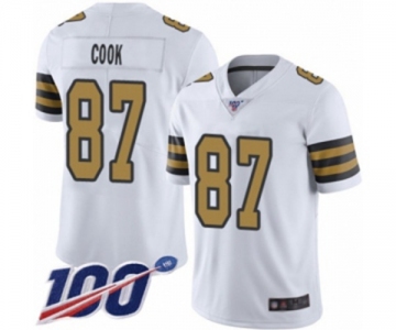 Men's New Orleans Saints #87 Jared Cook Limited White Rush Vapor Untouchable 100th Season Football Jersey