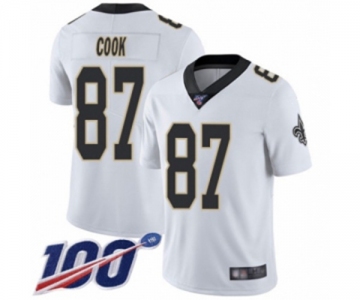 Men's New Orleans Saints #87 Jared Cook White Vapor Untouchable Limited Player 100th Season Football Jersey