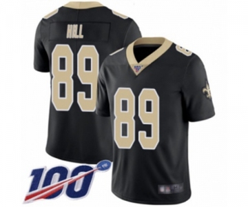 Men's New Orleans Saints #89 Josh Hill Black Team Color Vapor Untouchable Limited Player 100th Season Football Jersey