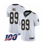 Men's New Orleans Saints #89 Josh Hill White Vapor Untouchable Limited Player 100th Season Football Jersey