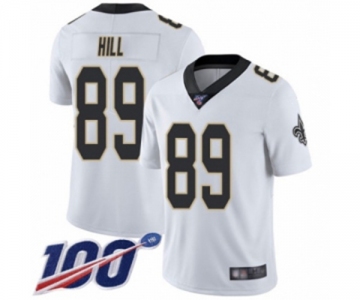 Men's New Orleans Saints #89 Josh Hill White Vapor Untouchable Limited Player 100th Season Football Jersey