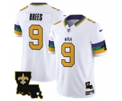 Men's New Orleans Saints #9 Drew Brees White 2024 F.U.S.E. Vapor Limited Stitched Jersey