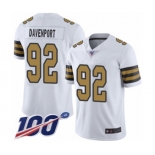 Men's New Orleans Saints #92 Marcus Davenport Limited White Rush Vapor Untouchable 100th Season Football Jersey