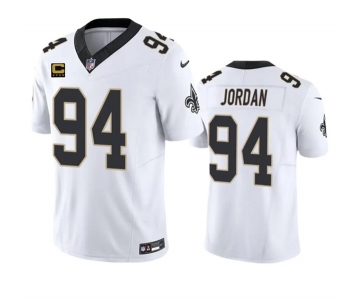 Men's New Orleans Saints #94 Cameron Jordan White 2023 F.U.S.E. With 4-Star C Patch Vapor Untouchable Limited Football Stitched Jersey