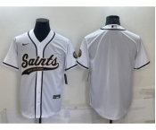 Men's New Orleans Saints Blank Grey Stitched Cool Base Nike Baseball Jersey