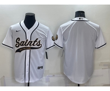 Men's New Orleans Saints Blank Grey Stitched Cool Base Nike Baseball Jersey