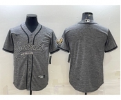 Men's New Orleans Saints Blank Grey With Patch Cool Base Stitched Baseball Jersey