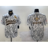 Men's New Orleans Saints Team Big Logo 2024 Arctic Camo Salute To Service Stitched Baseball Jerseys