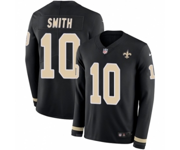 Men's Nike New Orleans Saints #10 Tre'Quan Smith Limited Black Therma Long Sleeve NFL Jersey