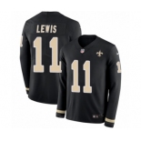 Men's Nike New Orleans Saints #11 Tommylee Lewis Limited Black Therma Long Sleeve NFL Jersey