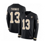 Men's Nike New Orleans Saints #13 Michael Thomas Limited Black Therma Long Sleeve NFL Jersey