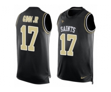 Men's Nike New Orleans Saints #17 Ted Ginn Jr Limited Black Player Name & Number Tank Top NFL Jersey