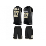 Men's Nike New Orleans Saints #17 Ted Ginn Jr Limited Black Tank Top Suit NFL Jersey