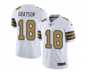 Men's Nike New Orleans Saints #18 Garrett Grayson Limited White Rush NFL Jersey