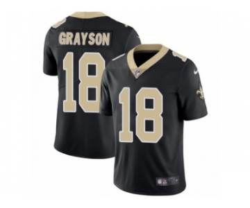 Men's Nike New Orleans Saints #18 Garrett Grayson Vapor Untouchable Limited Black Team Color NFL Jersey