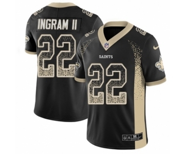 Men's Nike New Orleans Saints #22 Mark Ingram Limited Black Rush Drift Fashion NFL Jersey