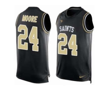 Men's Nike New Orleans Saints #24 Sterling Moore Limited Black Player Name & Number Tank Top NFL Jersey