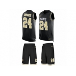 Men's Nike New Orleans Saints #24 Sterling Moore Limited Black Tank Top Suit NFL Jersey