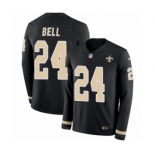 Men's Nike New Orleans Saints #24 Vonn Bell Limited Black Therma Long Sleeve NFL Jersey