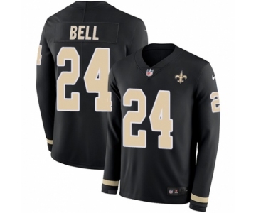 Men's Nike New Orleans Saints #24 Vonn Bell Limited Black Therma Long Sleeve NFL Jersey