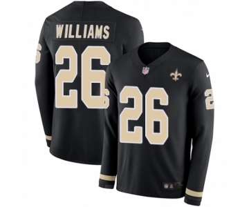 Men's Nike New Orleans Saints #26 P. J. Williams Limited Black Therma Long Sleeve NFL Jersey