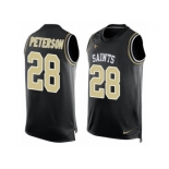 Men's Nike New Orleans Saints #28 Adrian Peterson Limited Black Player Name & Number Tank Top NFL Jersey