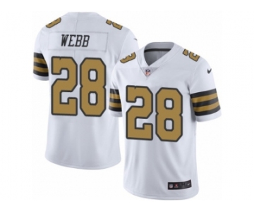 Men's Nike New Orleans Saints #28 B.W. Webb Limited White Rush NFL Jersey