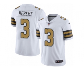 Men's Nike New Orleans Saints #3 Bobby Hebert Limited White Rush NFL Jersey