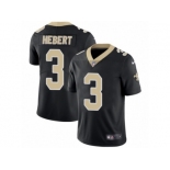 Men's Nike New Orleans Saints #3 Bobby Hebert Vapor Untouchable Limited Black Team Color NFL Jersey