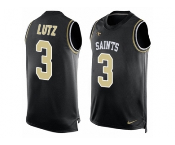 Men's Nike New Orleans Saints #3 Will Lutz Limited Black Player Name & Number Tank Top NFL Jersey