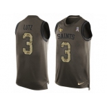 Men's Nike New Orleans Saints #3 Will Lutz Limited Green Salute to Service Tank Top NFL Jersey