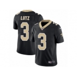 Men's Nike New Orleans Saints #3 Will Lutz Vapor Untouchable Limited Black Team Color NFL Jersey