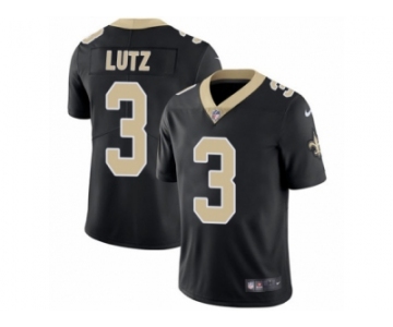 Men's Nike New Orleans Saints #3 Will Lutz Vapor Untouchable Limited Black Team Color NFL Jersey