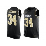 Men's Nike New Orleans Saints #34 Marshon Lattimore Limited Black Player Name & Number Tank Top NFL Jersey