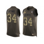 Men's Nike New Orleans Saints #34 Marshon Lattimore Limited Green Salute to Service Tank Top NFL Jersey