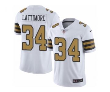 Men's Nike New Orleans Saints #34 Marshon Lattimore Limited White Rush NFL Jersey