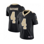 Men's Nike New Orleans Saints #4 Tom Savage Black Team Color Vapor Untouchable Limited Player NFL Jersey