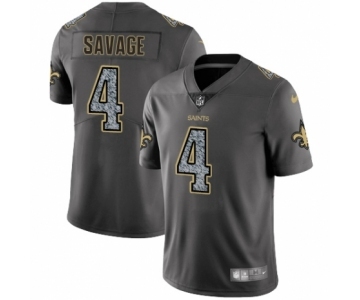 Men's Nike New Orleans Saints #4 Tom Savage Gray Static Vapor Untouchable Limited NFL Jersey