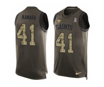 Men's Nike New Orleans Saints #41 Alvin Kamara Limited Green Salute to Service Tank Top NFL Jersey